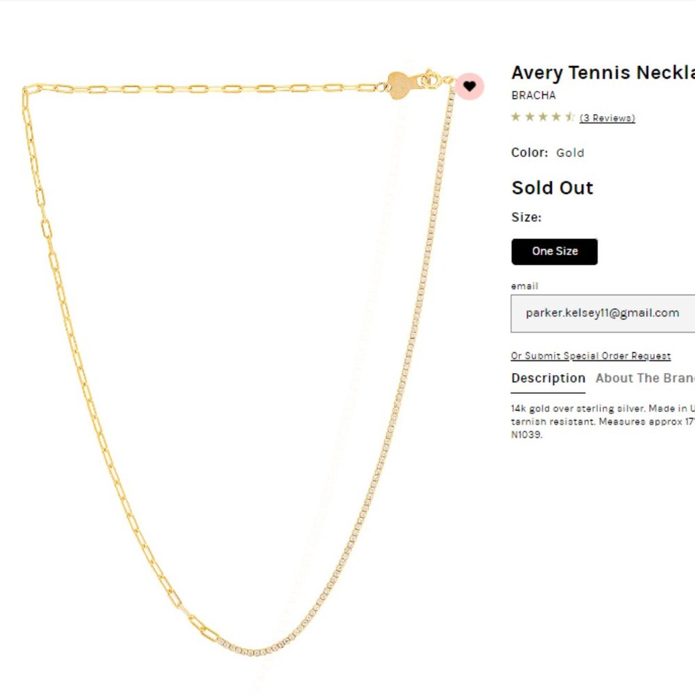 BRACHA - Avery Tennis Necklace